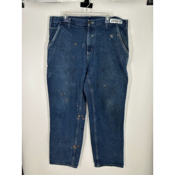 VTG Carhartt Jeans 38x32 382-83 Dungaree Fit Carpenter Work Pants Baggy Distress - Picture 1 of 7